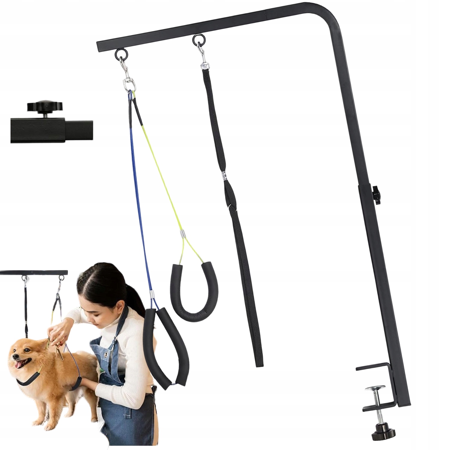 Levně Groomerský Stojan Pro Psa, Nastavitelný Držák Se 3 Proužky, Kov