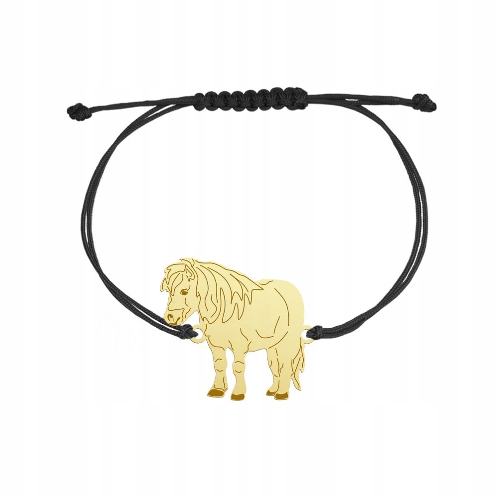 Zlatý náramek s koněm Shetland Pony 925 Šperky Dárek Gravírování