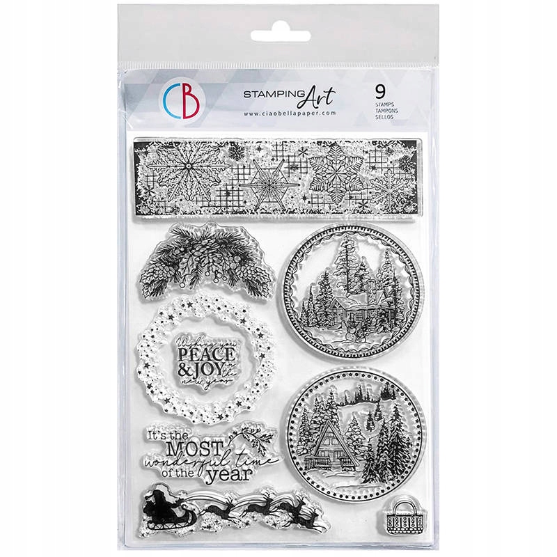 Stempel akrylowy 15x21 świąteczne motywy