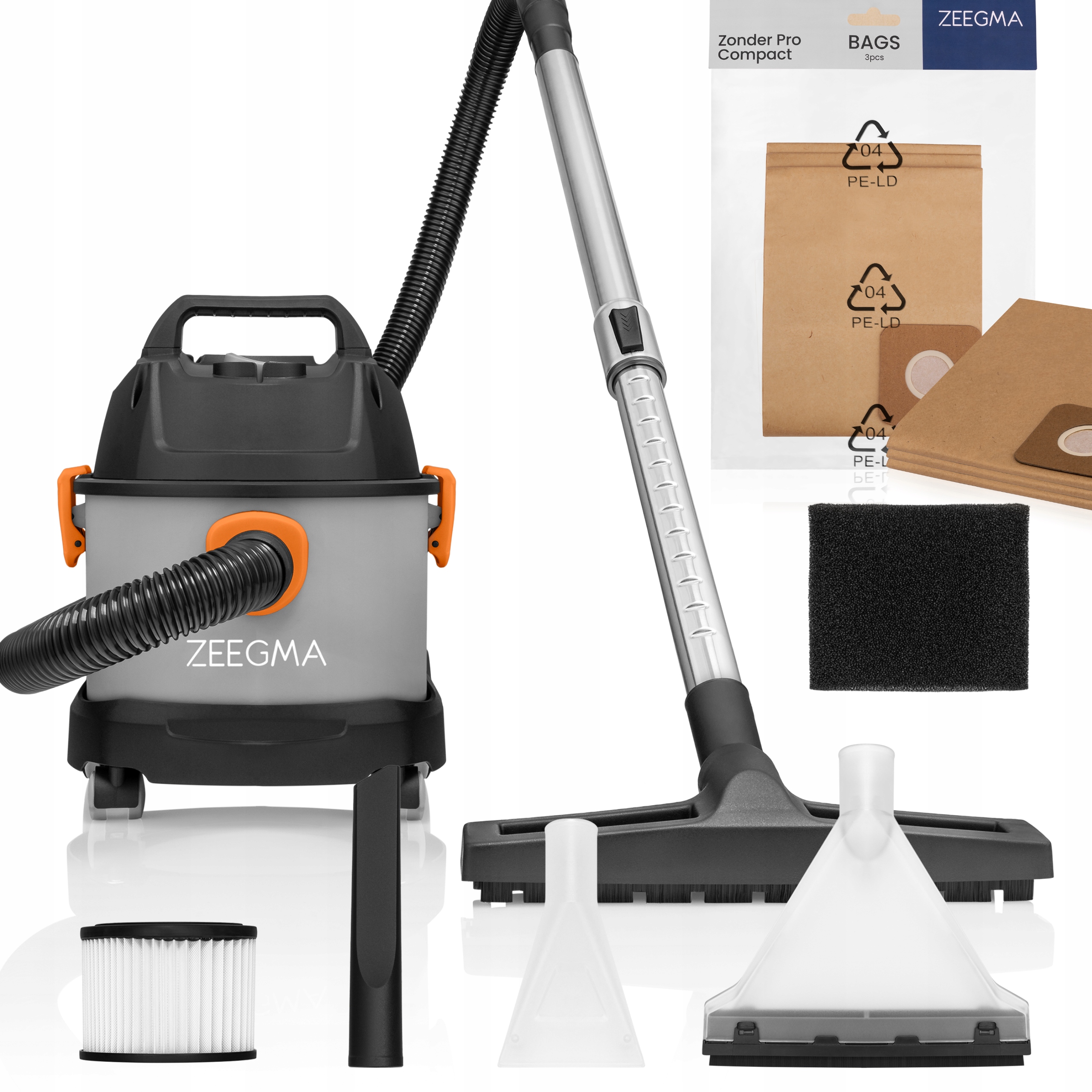 Vysavač Dílenský Univerzální 1000W Koberce Čalounění 3 Sáčky Bonus