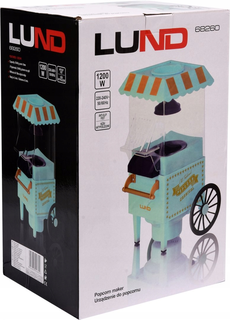 Maszyna Do Popcornu Retro 1200W Lund 68260 Model 68260