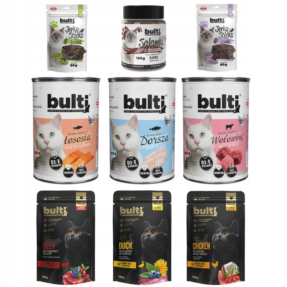 Levně Krmivo Mokré A Pochoutky Pro Kočky MIX Produktů Bulti Starter Pack pro kočky
