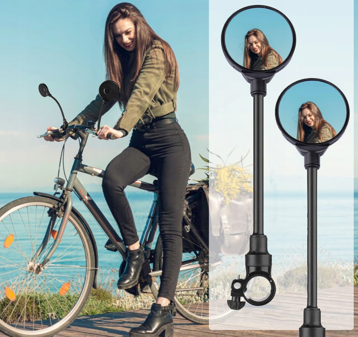 ВЕЛОСИПЕДНІ ДЗЕРКАЛА ЗАДНЬОГО ВИДУ КОМПЛЕКТ 2 шт