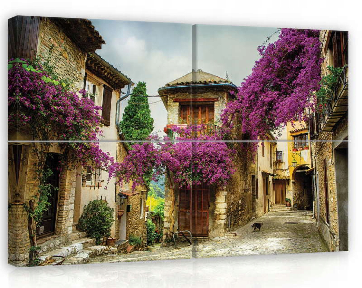 Obraz Na Plátne Canvas 120x80 Mestečko Ulička Pohľad Pohľadnica Kvety