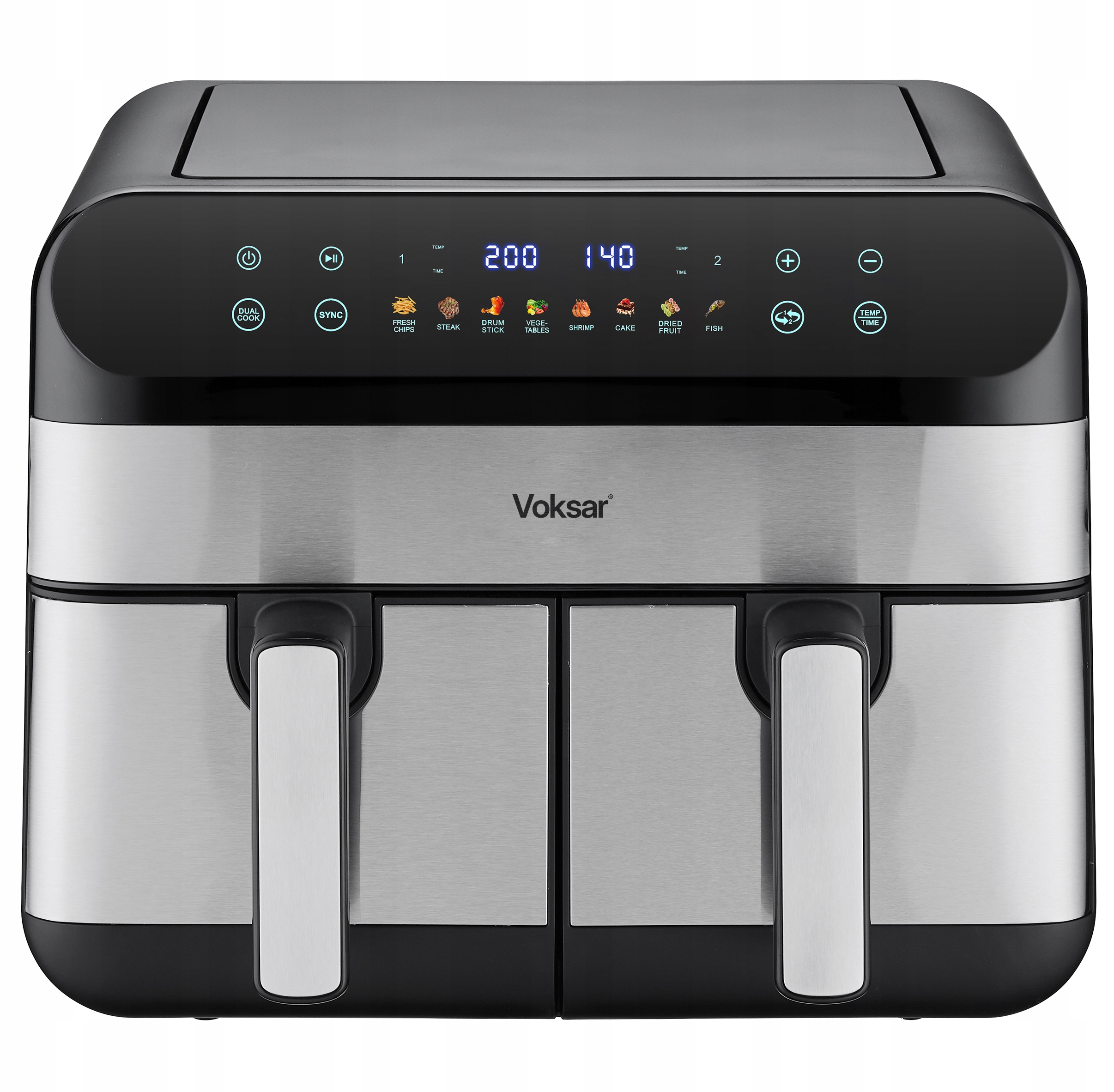 Frytkownica Beztłuszczowa Dwukomorowa Air Fryer Voksar G11 2400W +przepisy