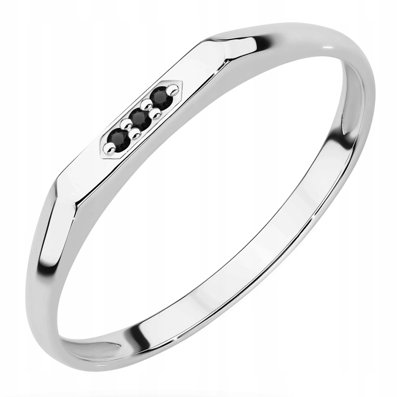 Złoty Pierścionek Obrączka 585 3 Brylanty 0,015ct