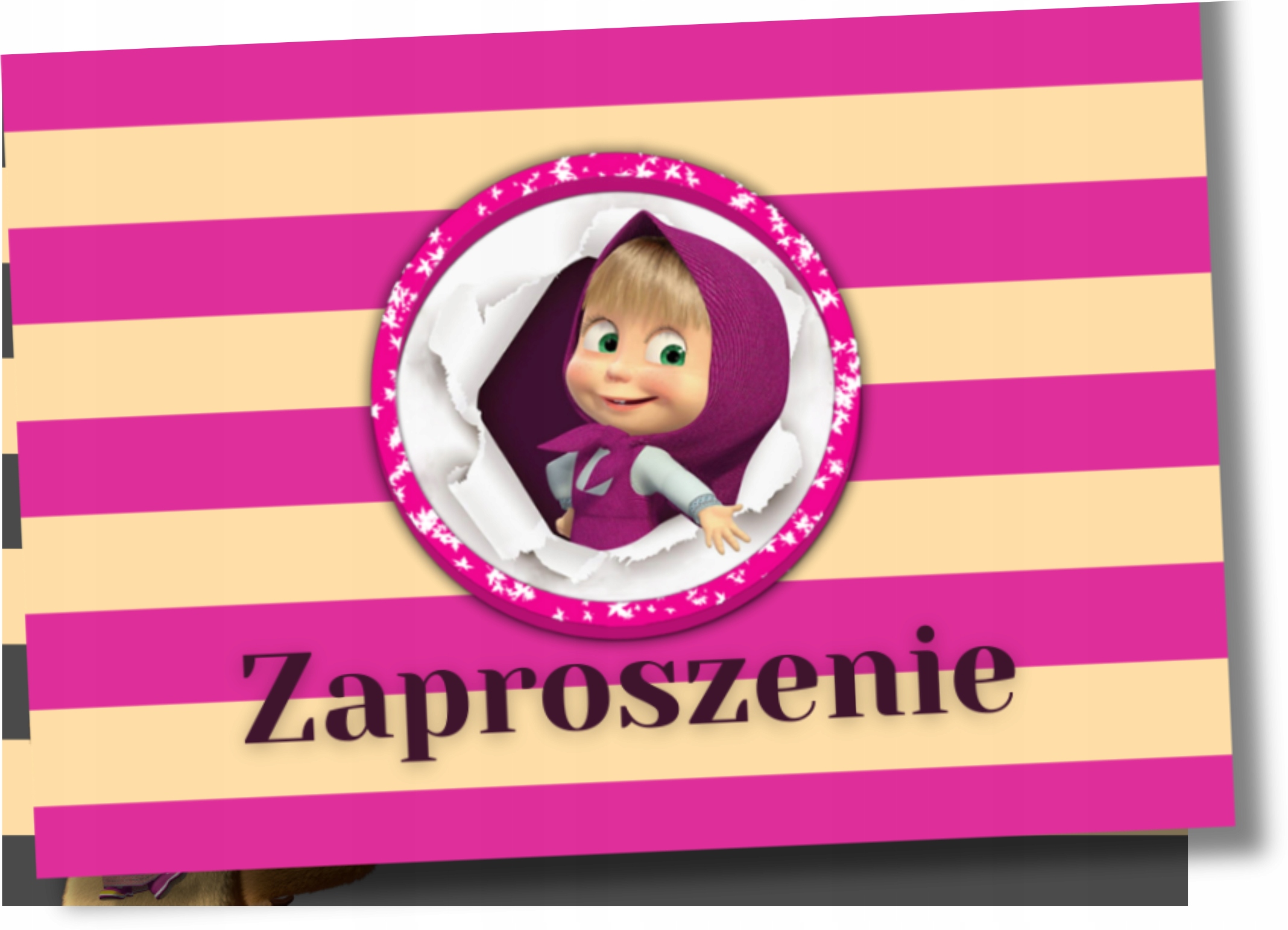 ZAPROSZENIA URODZINOWE MASZA I NIEDŹWIEDŹ 15x10cm