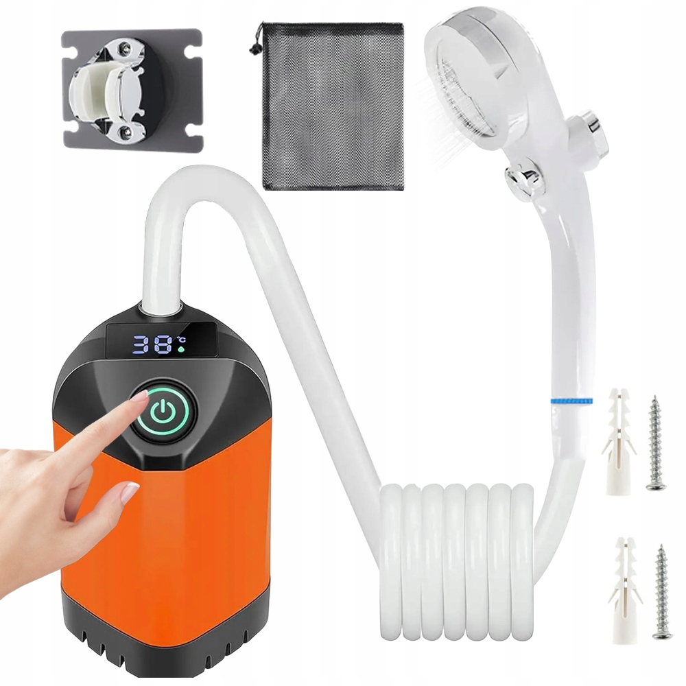 Prysznic Turystyczny Wodoodporny IPX7 Kempingowy 3 Tryby Kolorów Led