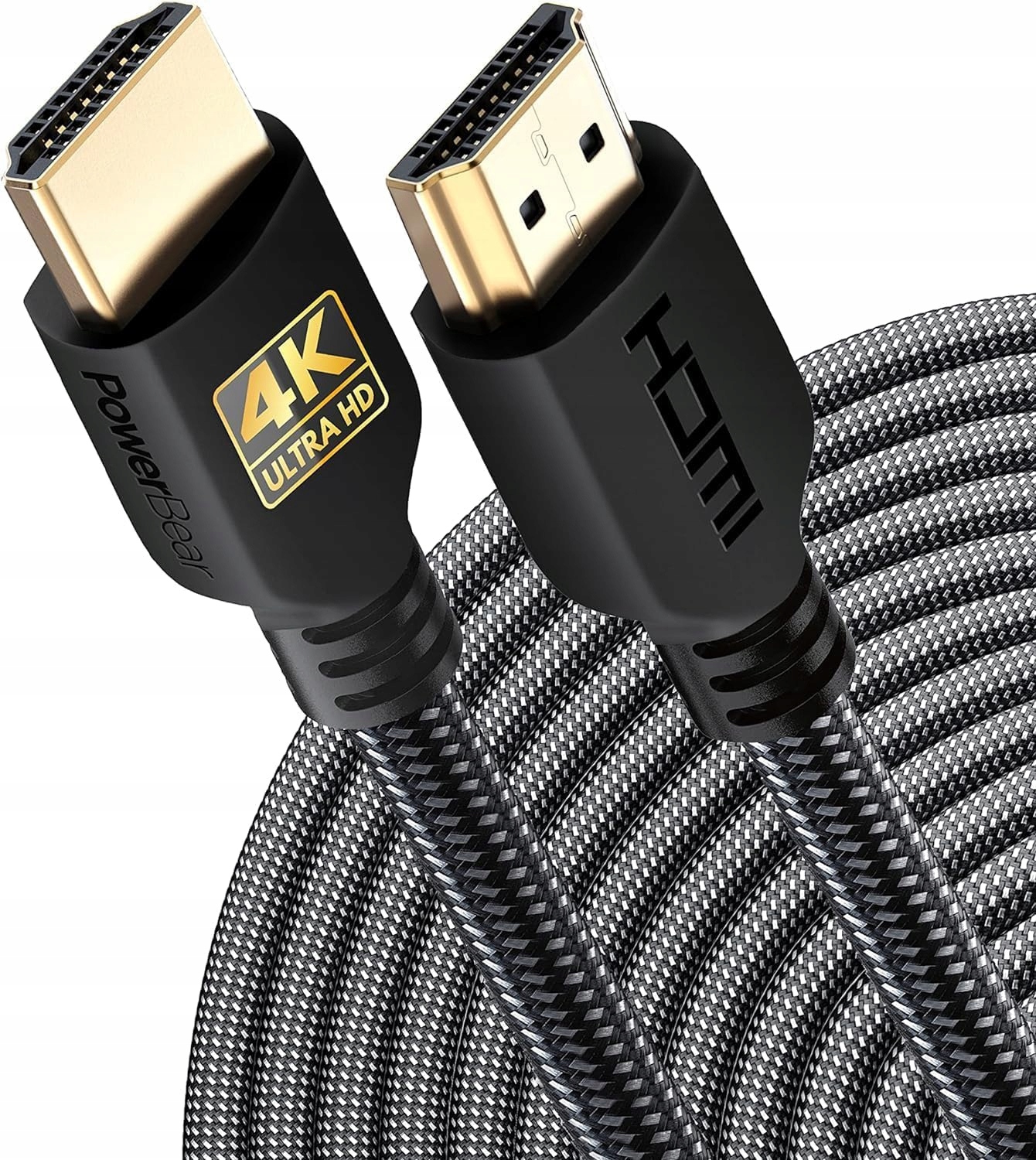 Hdmi kabel PowerBear 4K Ultra Hd 2K 1080p 15 m, opletený nylon a zlaté konektory