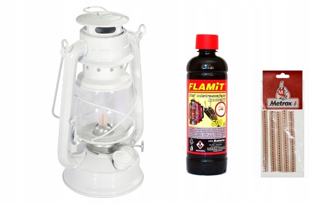 

Biała Lampa Naftowa 24CM Olej 500 ML KNOT24CM