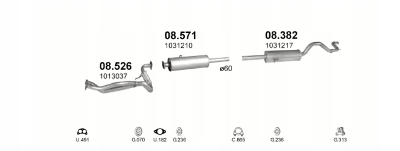 TŁUMIK ŚRODKOWY FORD TRANSIT 08.571 Producent części Inny