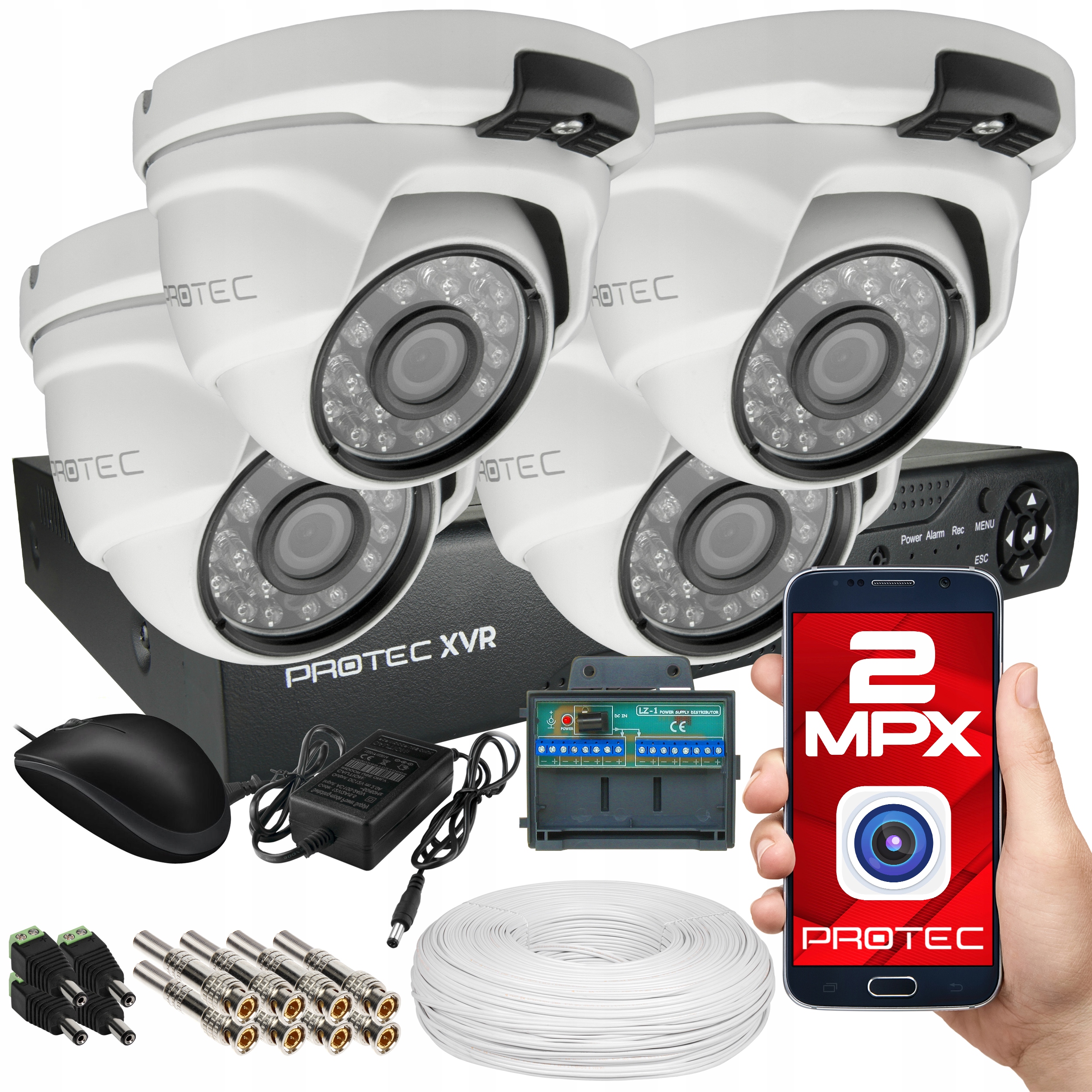 

Zestaw Do Monitoringu 4 Kamery Fullhd Obraz W Nocy