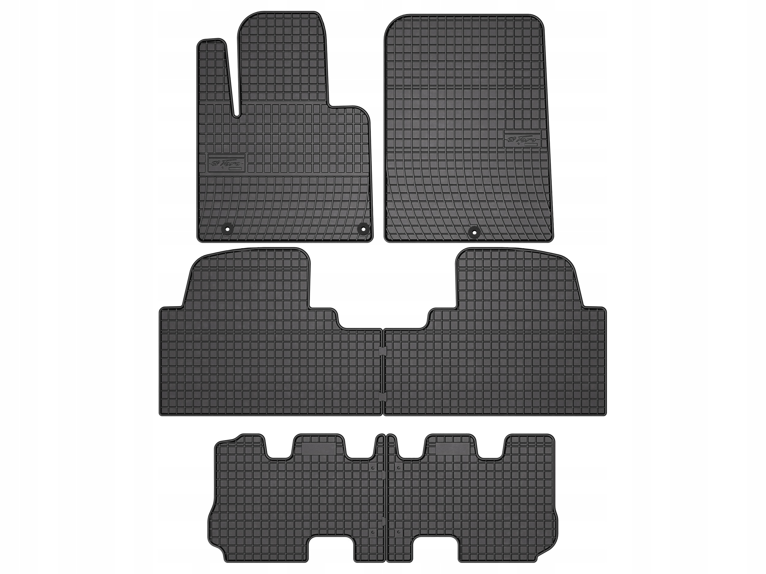 Gumové rohože pre Kia Sorento III 2015-2020 7-os. komplet 6 ks SolidPRO