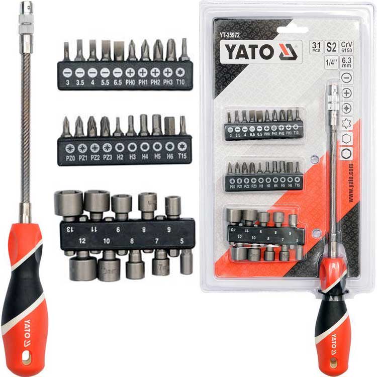 

Wkrętak elastyczny z wymiennymi bitami 31el.