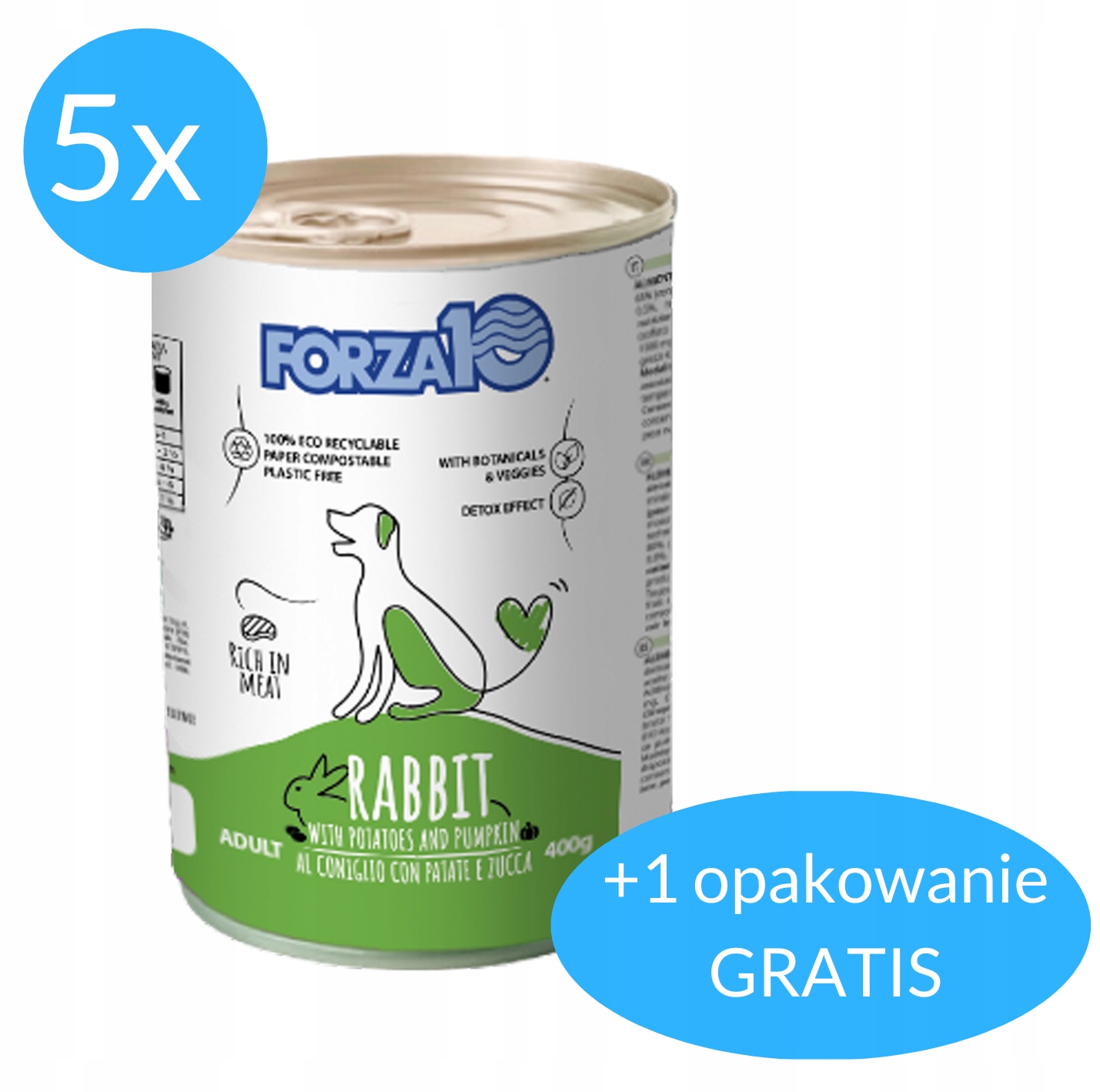 Forza10 Maintenance mokrá pro psa s králíkem 5x400 g 400 g Bonus
