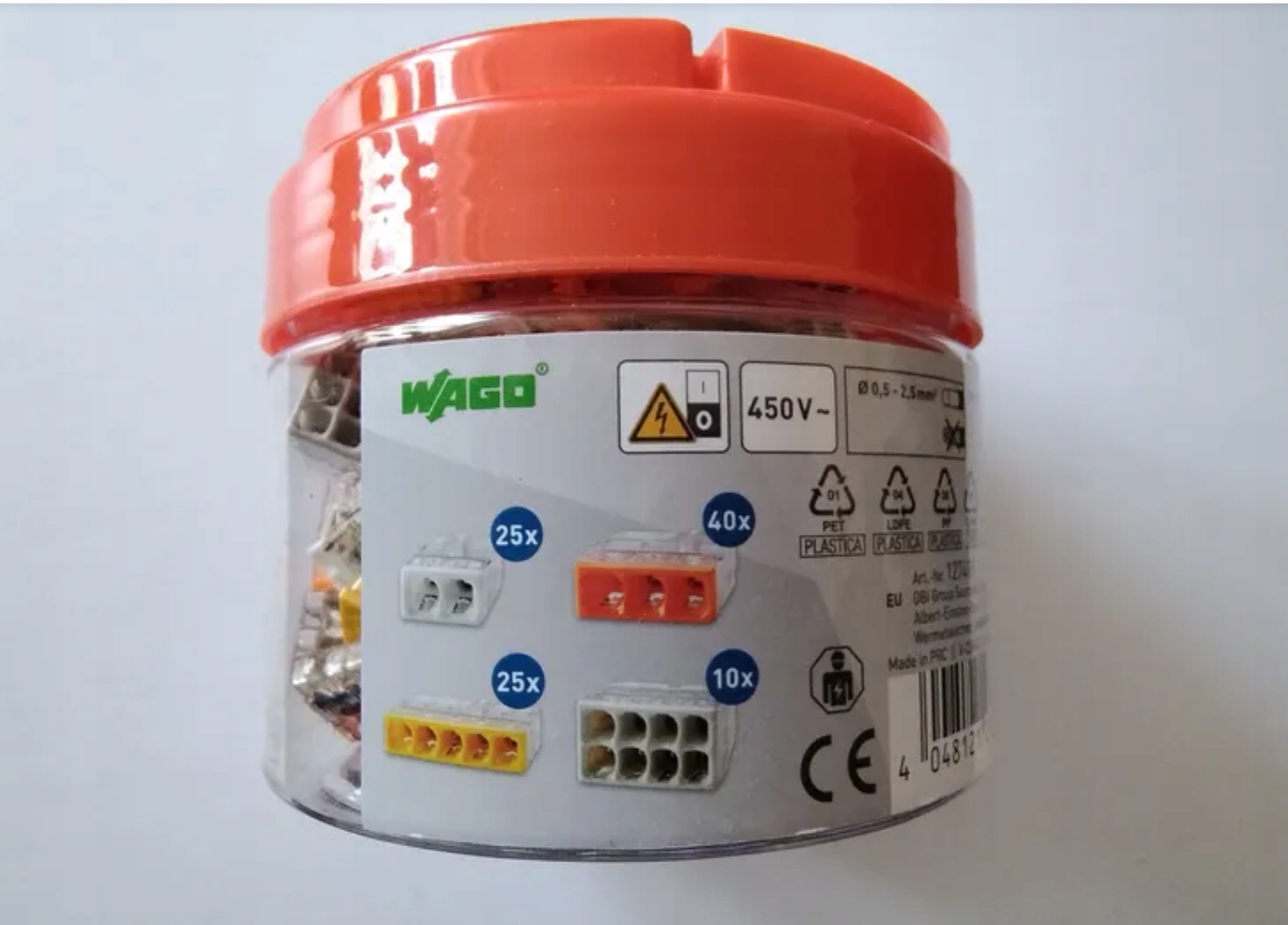 Wago Spojka Rychlospojka Drát Lanko Sada 100 Kusů Sklenic