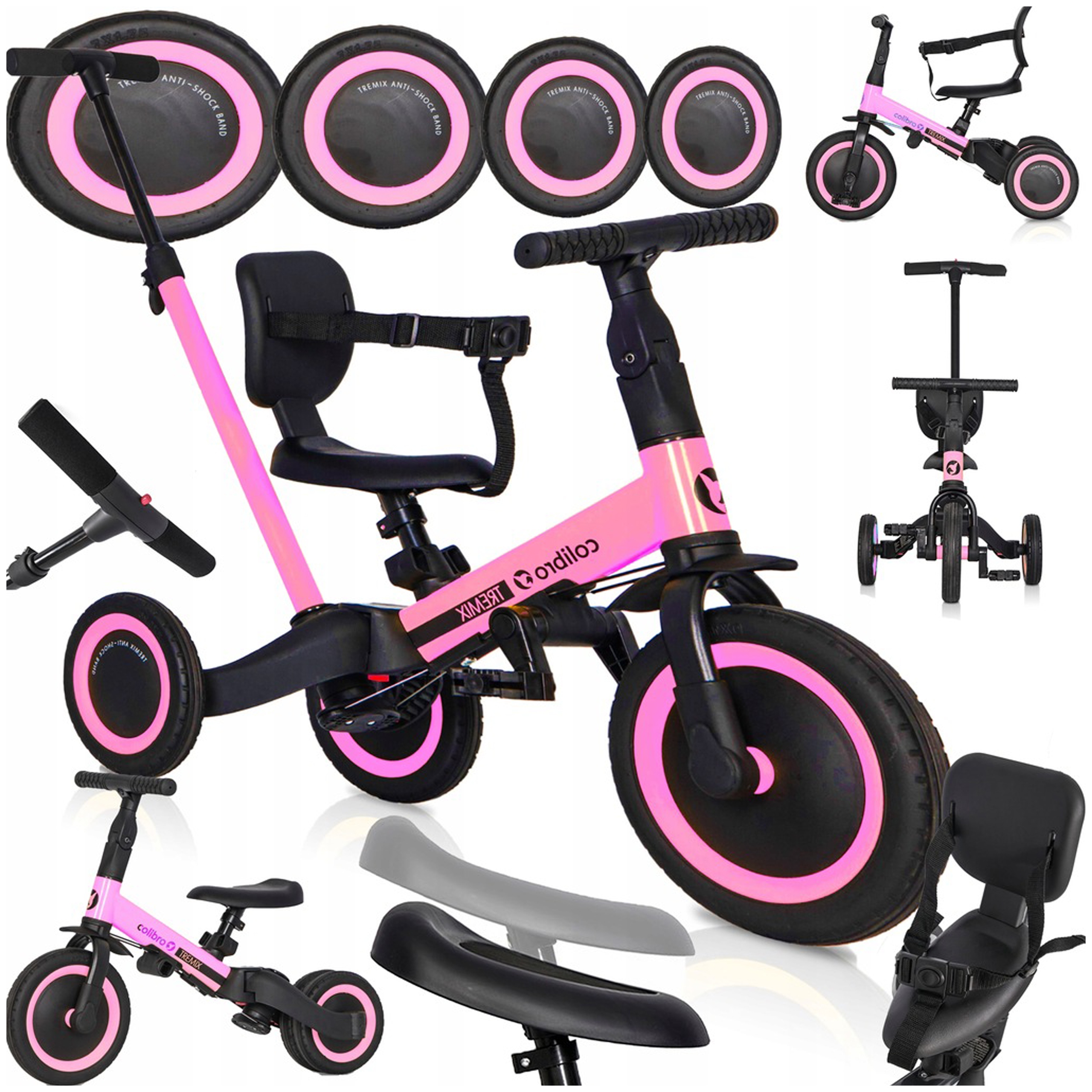 Rowerek Dziecięcy Trójkołowy Biegowy Jeździk Pchacz 1-5 Lat Tremix Up 6w1