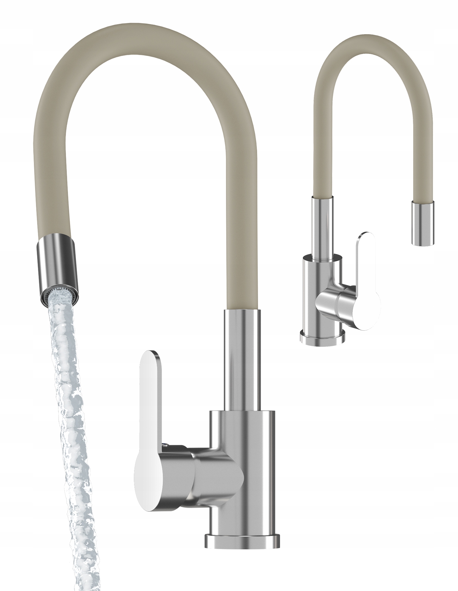 Flexibilný Kuchynský Kohútik, Béžová Výtoková Batéria Do Drezu, Grado