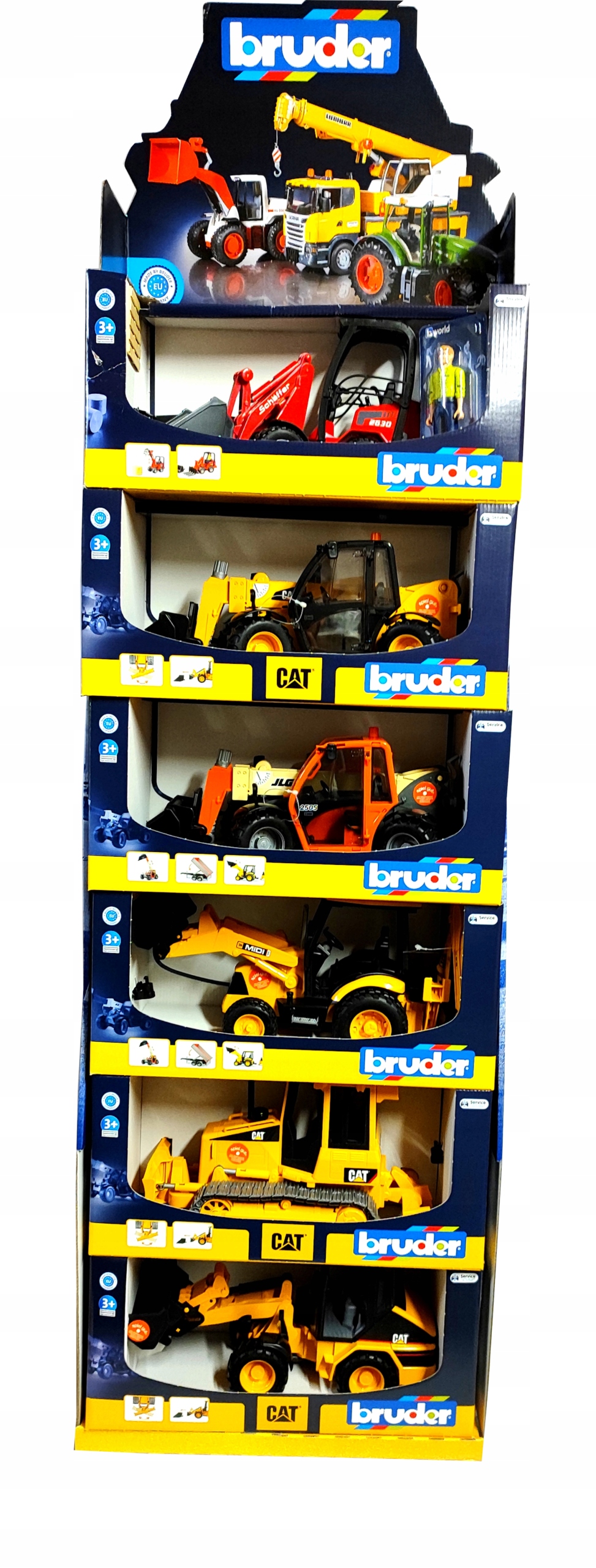 Stojak Ekspozycyjny 12 Częściowy Z 6 Modelami Bruder BR-01189