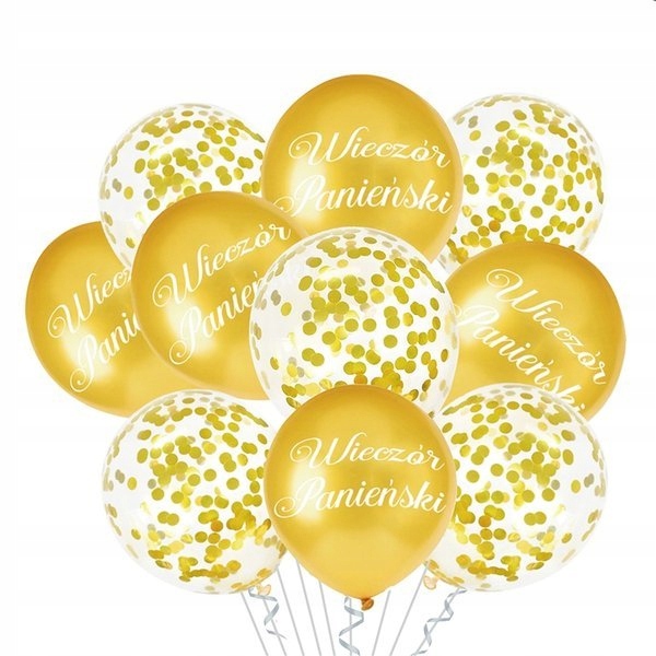 

Balony na Wieczór Panieński złote 10 sztuk