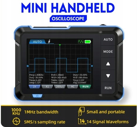 DSO153 mini oscyloskop z generatorem 1MHz 5MSa/s + sonda + adapter Fnirsi EAN (GTIN) 5905191068905