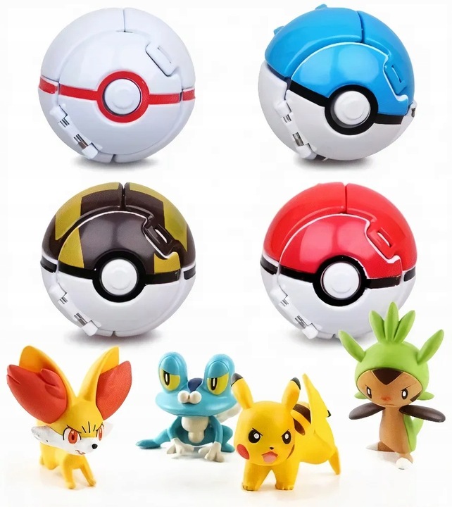 

Pokemon Zestaw 4w1 Figurki Figurka Pokeball Kula