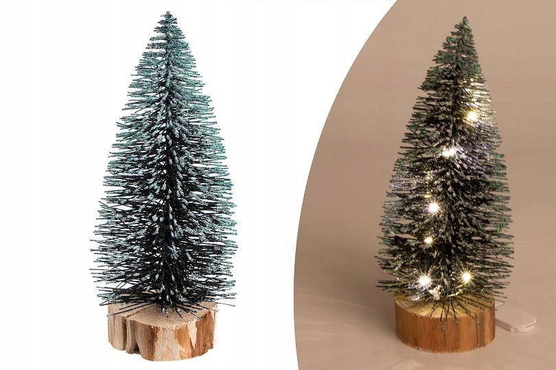 Mini choinka na pieńku z oświetleniem LED 25 cm
