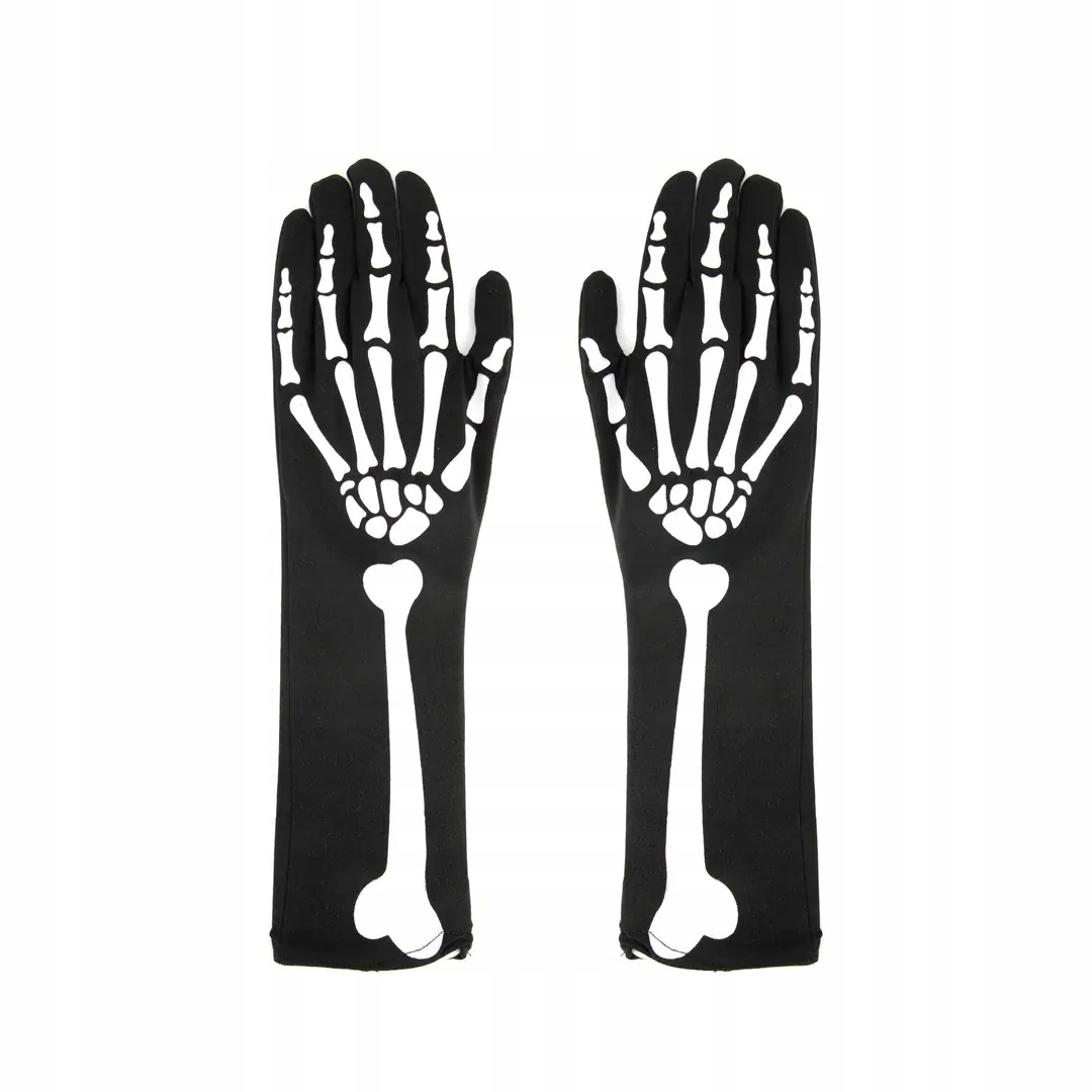 RĘKAWICZKI KOŚCI 36cm STRÓJ KOŚCIOTRUP ŚMIERĆ DIABEŁ