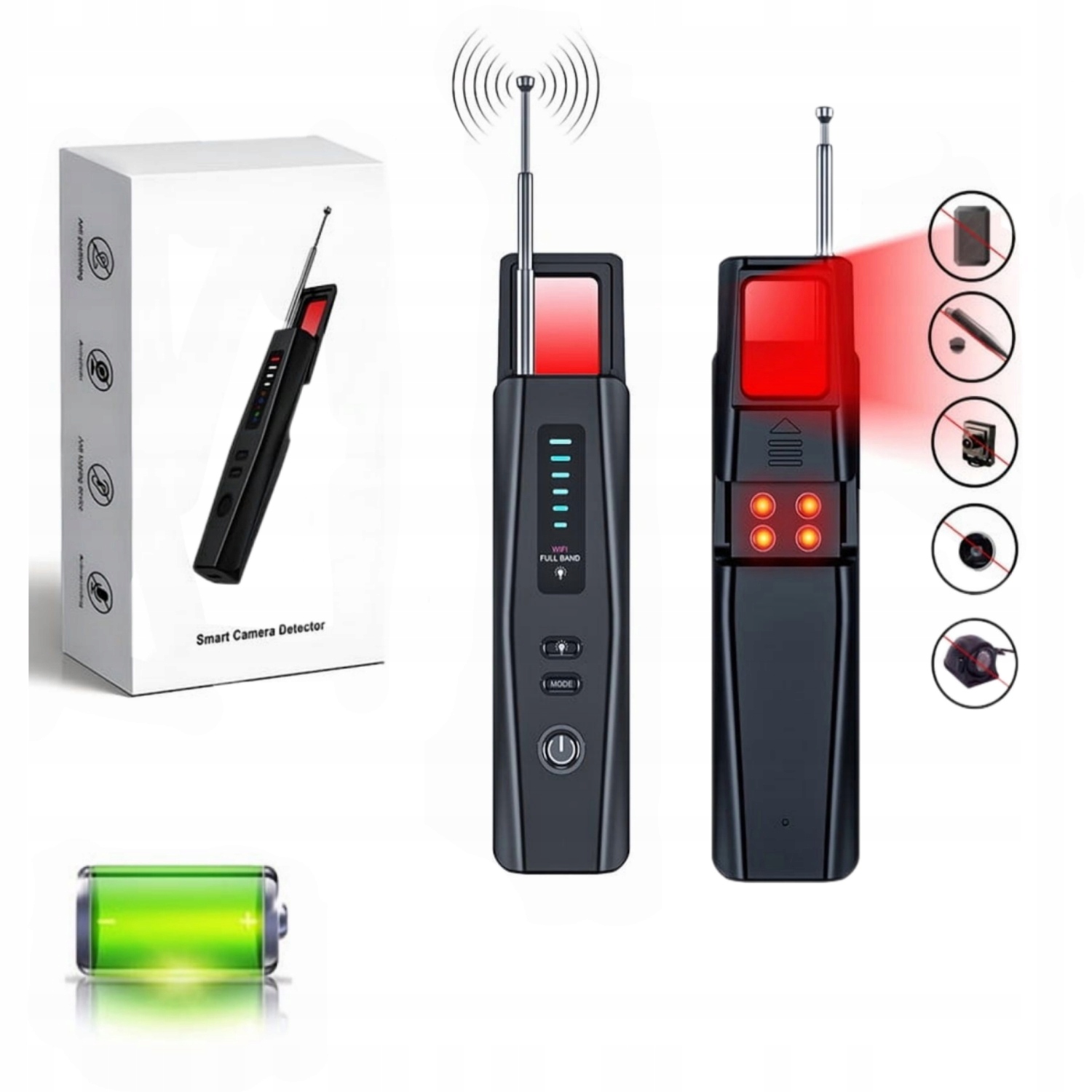 PRZENOŚNY DETEKTOR UKRYTYCH KAMER DLA OCHRONY OSOBISTEGO BEZPIECZEŃSTWA