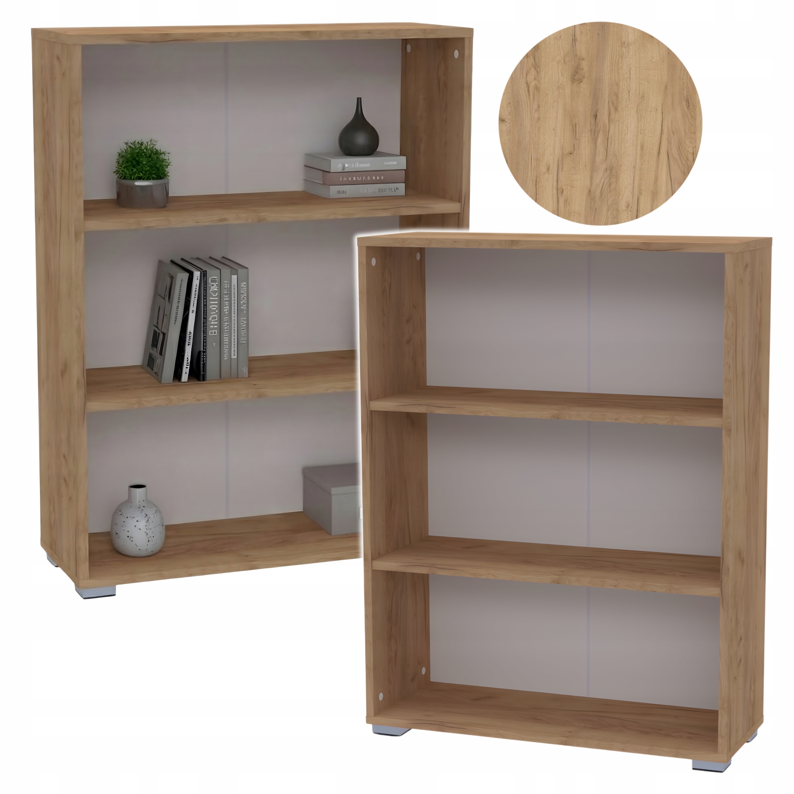 Regál na knihy hračky kancelářské dokumenty nízký dub craft 80 x 106 Luis