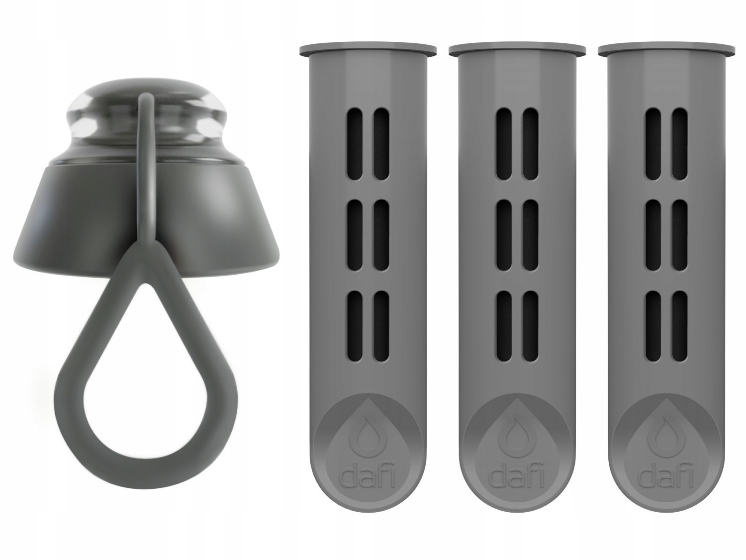 Butelka Dafi Solid 0,5l szara + 4x Filtr do butelki Dafi Soft i Solid Model SOLID