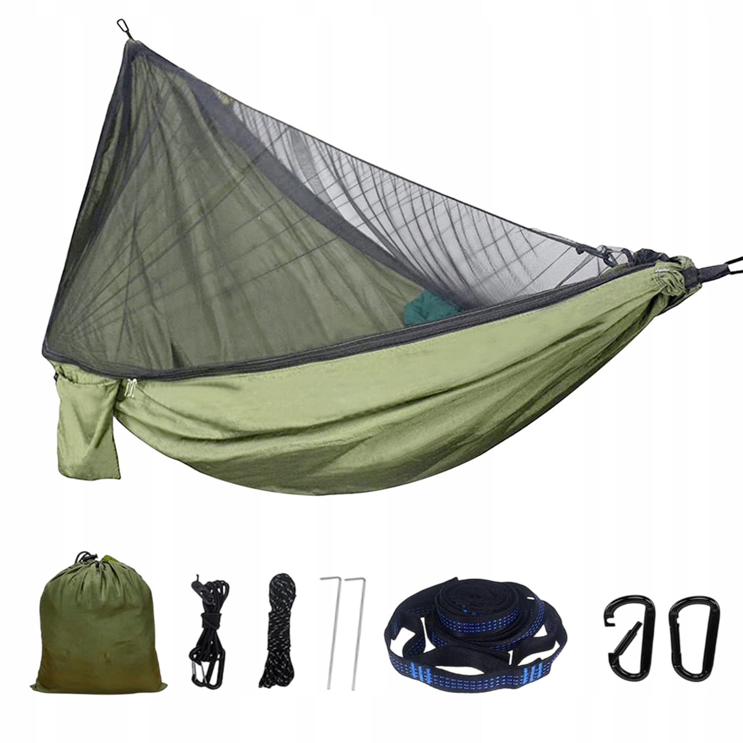Hamak Turystyczny Moskitierą Survival Bushcraf Na Biwak Camping 290X140CM