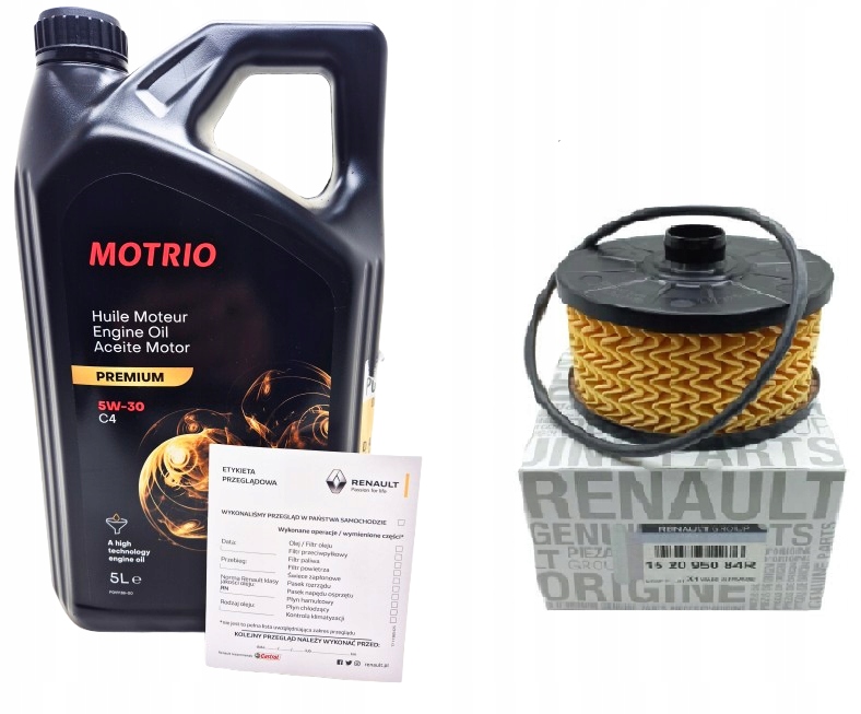 Originál Renault Motrio olej 5L Olejový Filter RN0720 5W30 Dpf