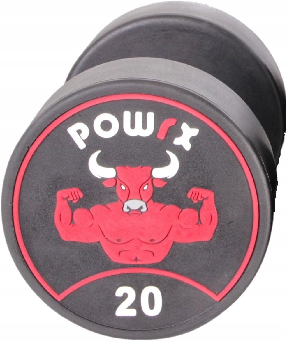powrx hantla hantel zeliwna gumowana 25 Kg kg okragla Stała Logo
