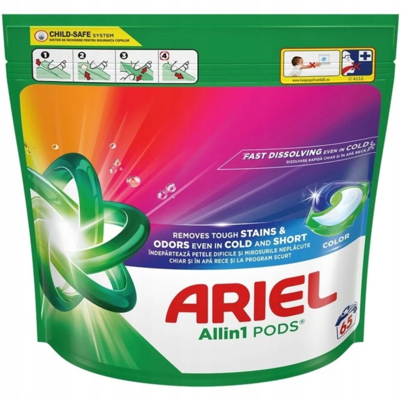 Ariel 3in1 Kapsułki do Prania Tkanin Kolor All in One 65szt-Zdjęcie-0