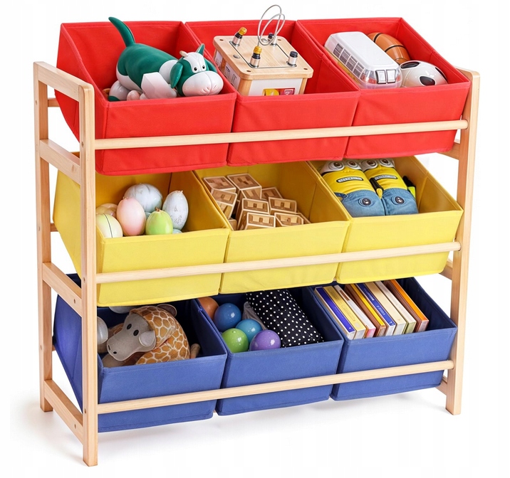 Levně Belle Vous organizér hraček pro děti Dětský nábytek s látkovou policí