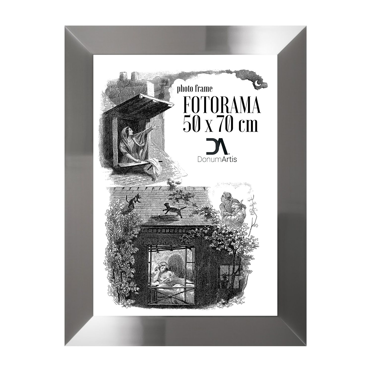 Fotorám stříbrný Milano 50x70 rám do obývacího pokoje svítidlo