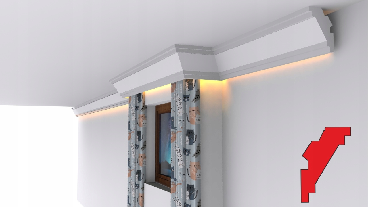 

Obudowa karnisza Led maskownica listwy 14cm K13