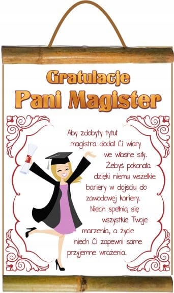 

Dyplom Gratulacje dla Pani Magister