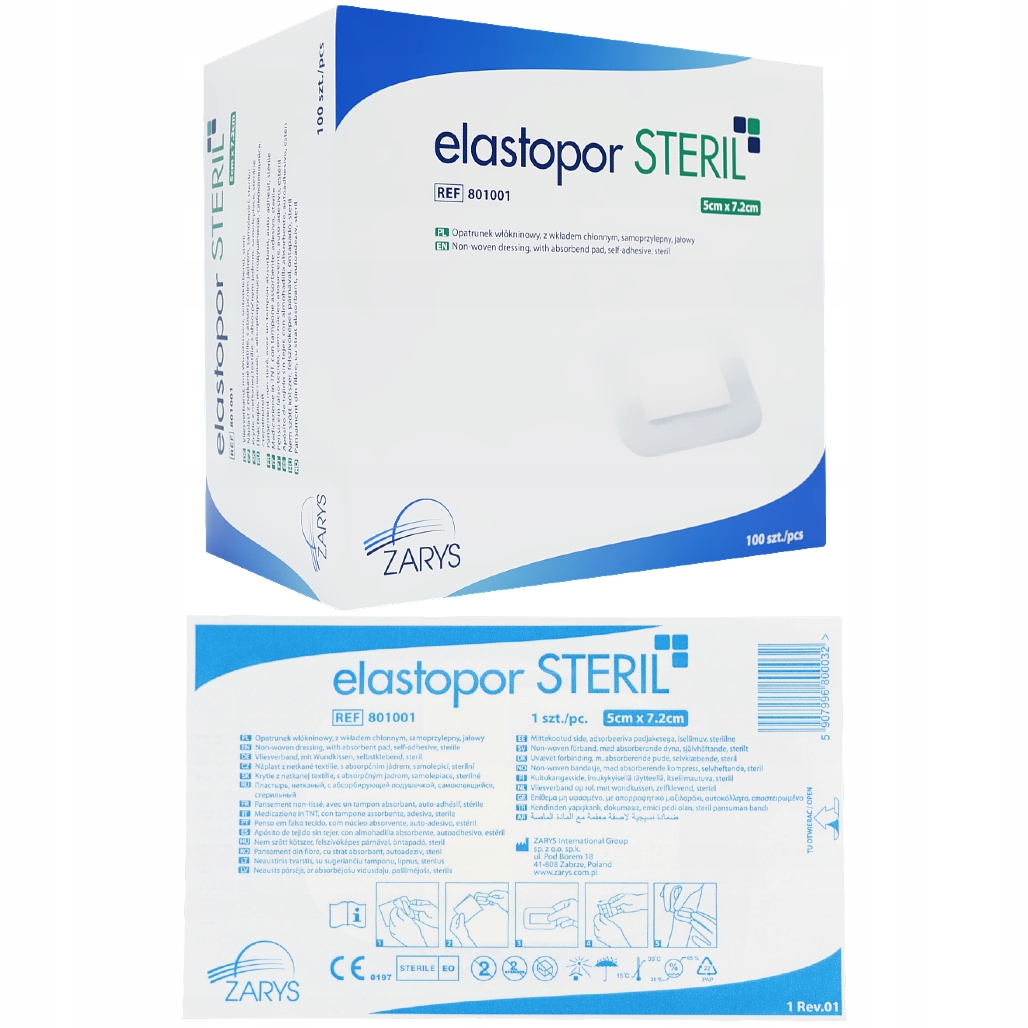 

Opatrunek Jałowy Elastopor Steril 5cmx7,2cm 100szt