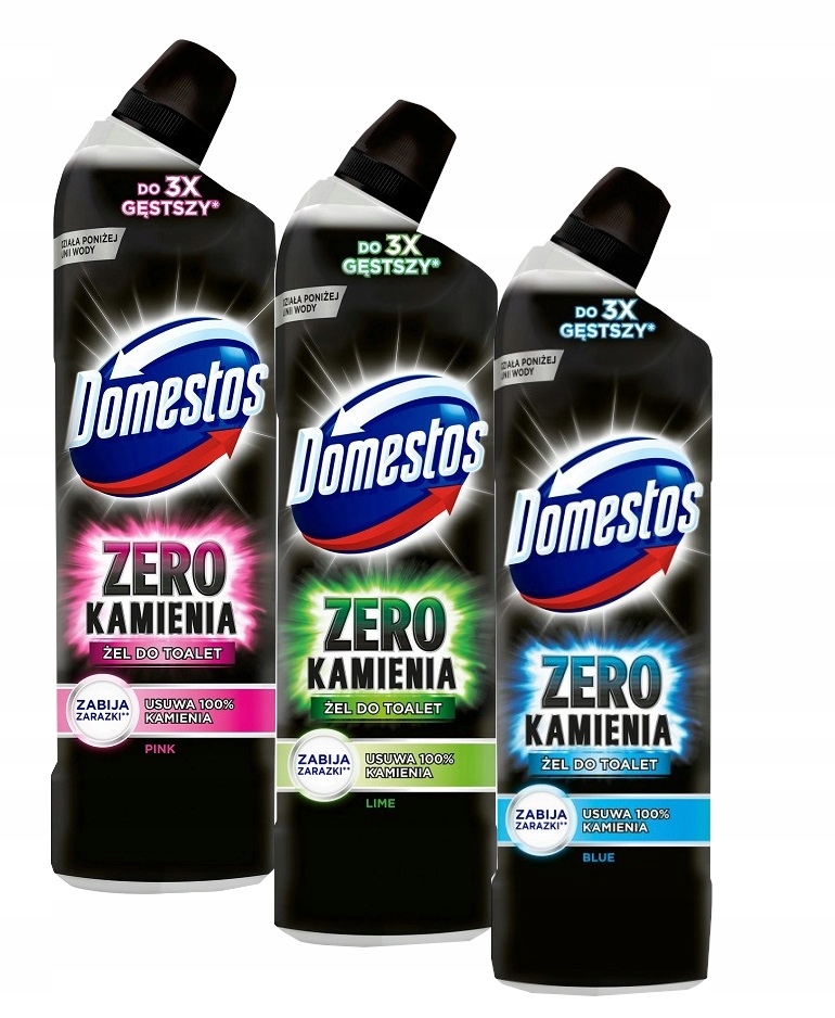 

Domestos Zero Kamienia Żel płyn Wc MIX 3x 750 ml