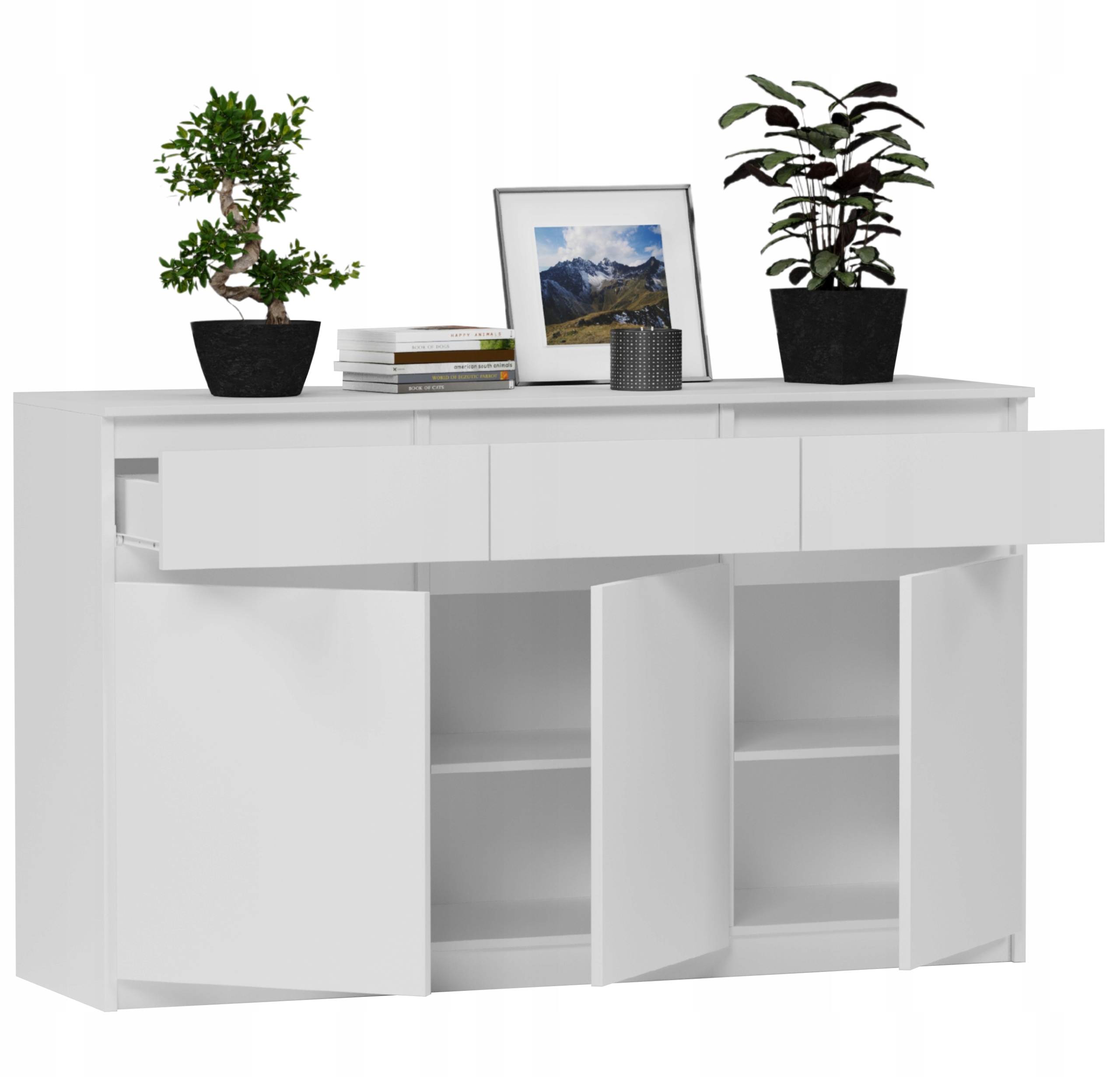 KOMODA 98CM SZAFKA 3 SZUFLADY BIAŁA S3