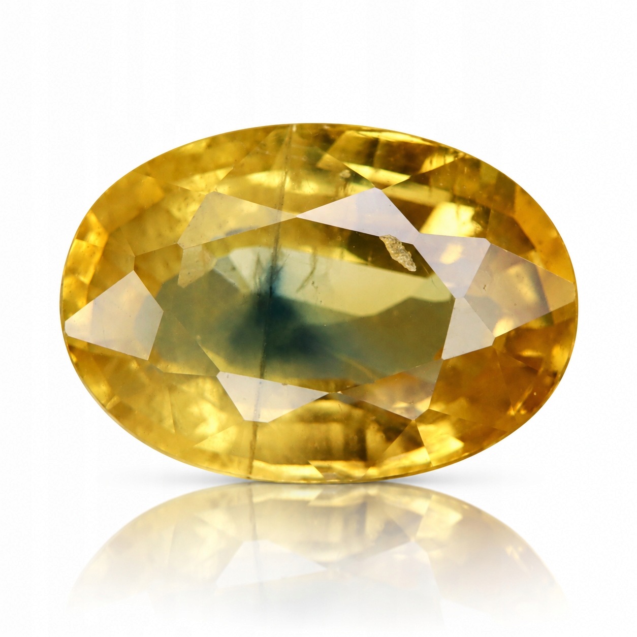 Přírodní safír 1.65 ct Žlutý Ovál Tanzanie SI1 certifikát Wbd