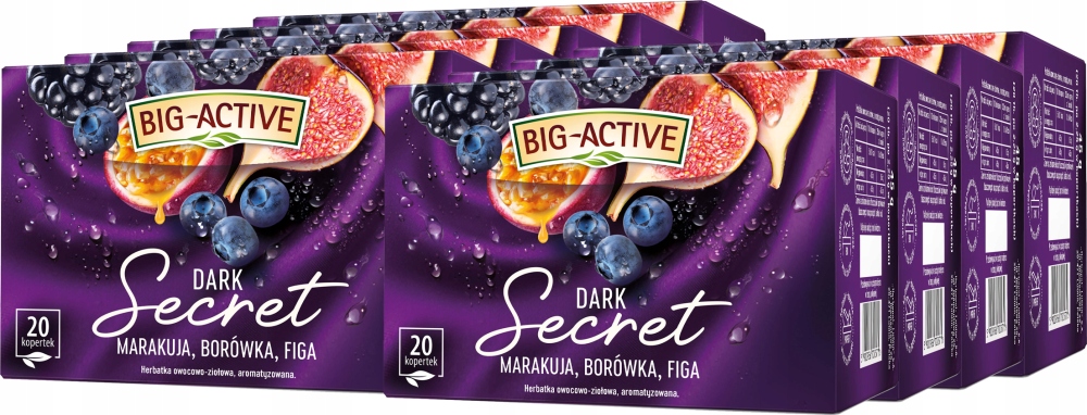 Big Active herbata owocowa Dark Fruits jeżyna borówka marakuja 20 szt x9