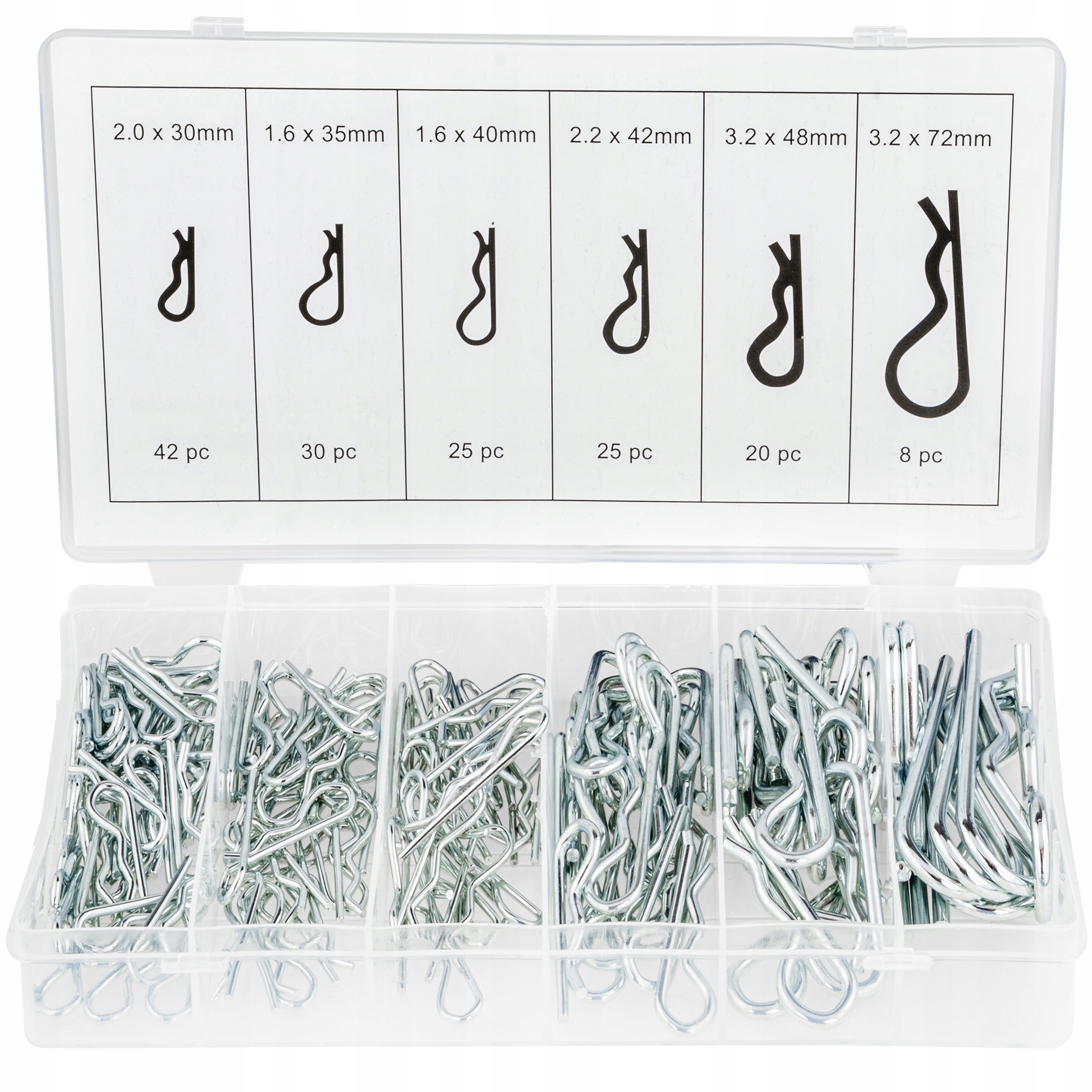 

Zestaw Zawleczek Sprężynowych 150 Szt 2.0-3.8 MM