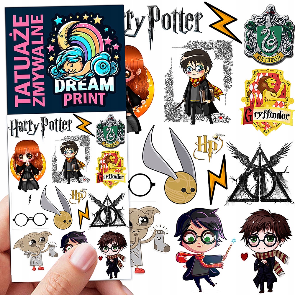 TATUAŻE ZMYWALNE DLA DZIECI HARRY POTTER WZORY ORYGINALNE
