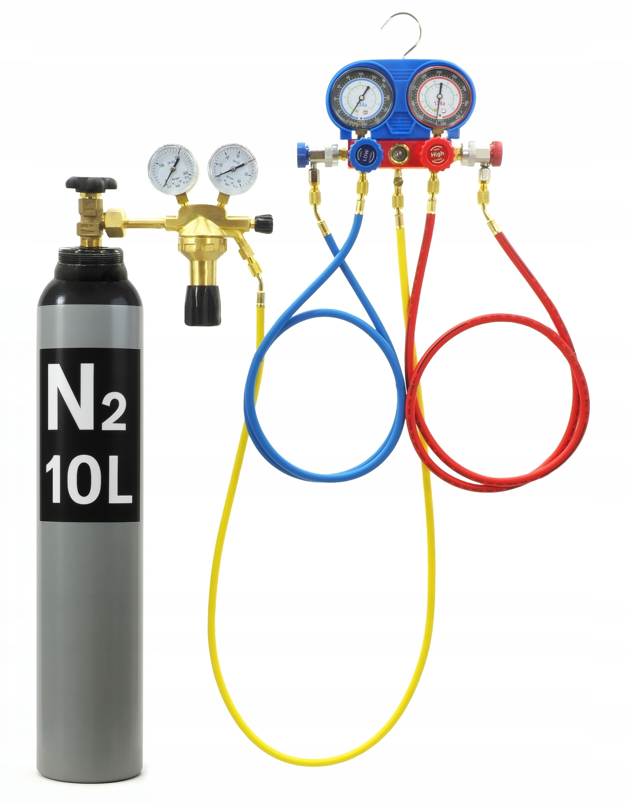 ZESTAW DO SPRAWDZANIA SZCZELNOŚCI KLIMATYZACJI R134A AZOT 10L typ GCE 40bar