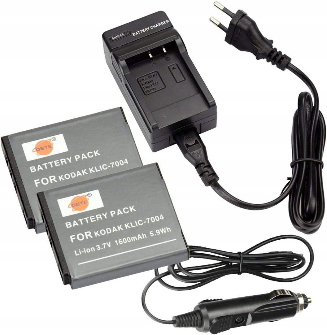 2x Akumulátor Baterie KLIC-7004 1600mAh Pro Fotoaparát Kodak Nabíječka DC30E