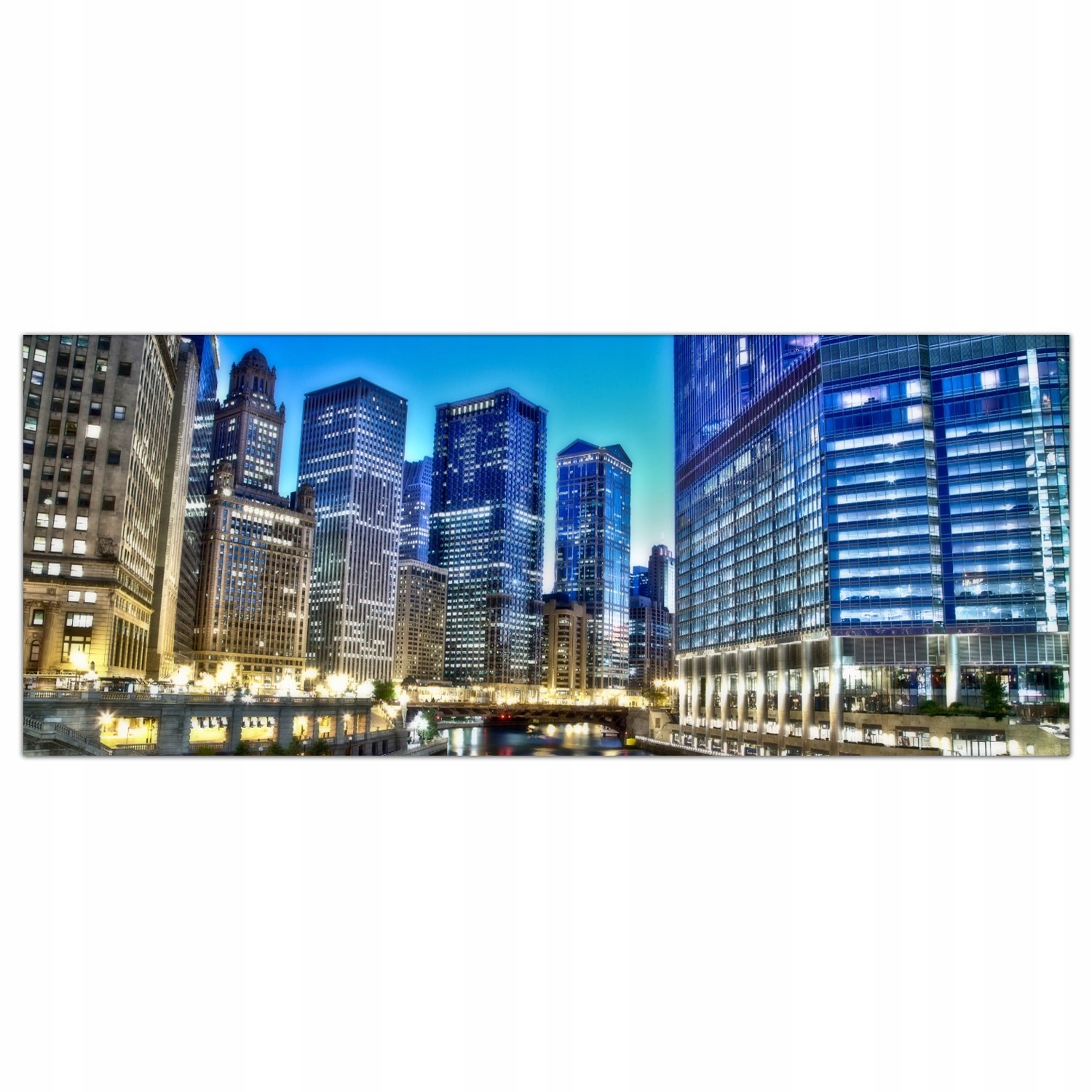 Chicago Město Usa 125x50 Tvrzené sklo lacobel