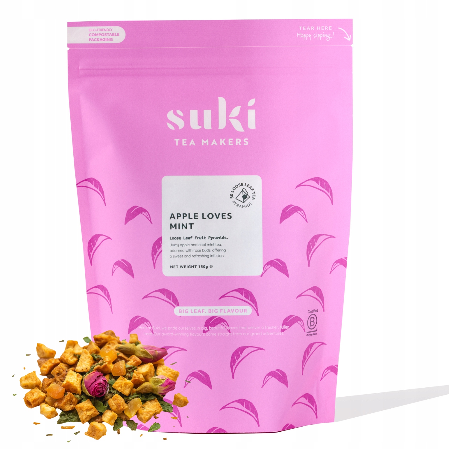 Levně Čaj jablko máta Suki Tea 500 g – přírodní, aromatický premium
